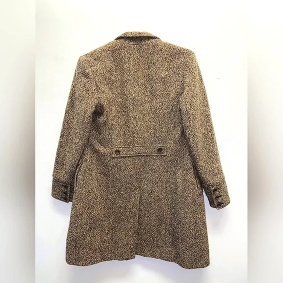 Eddie Bauer Vintage Womens Wool Blend Tweed Trench Coat Sz. S - Picture 2 of 12